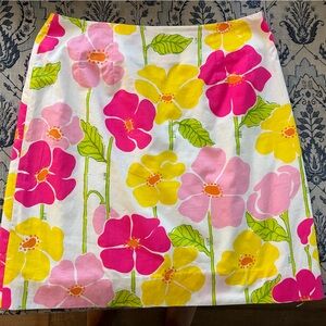 Lilly Pulitzer vintage white tag sweet sally Floral Print Women's Skirt size 4